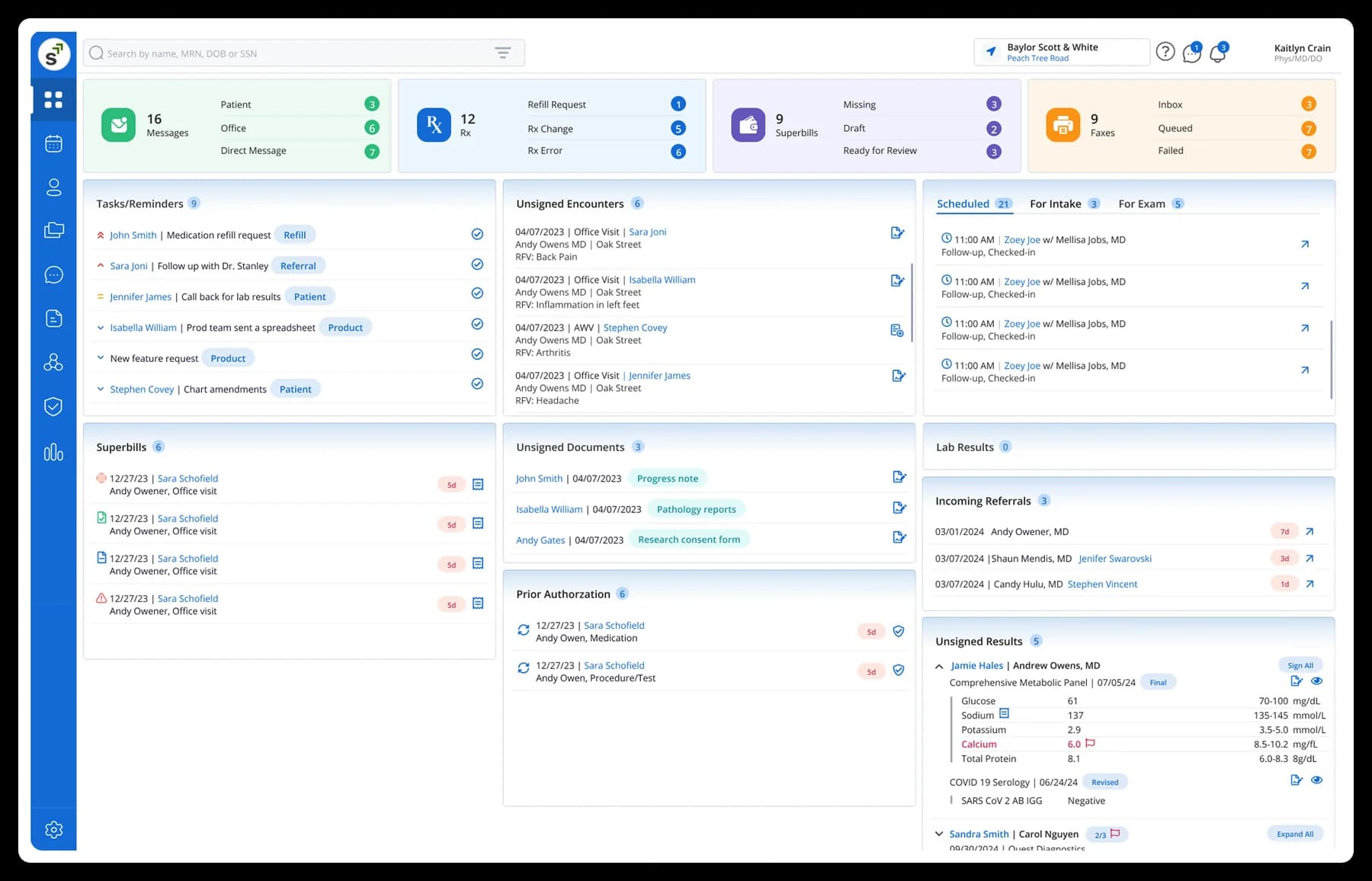SummitEHR provider dashboard